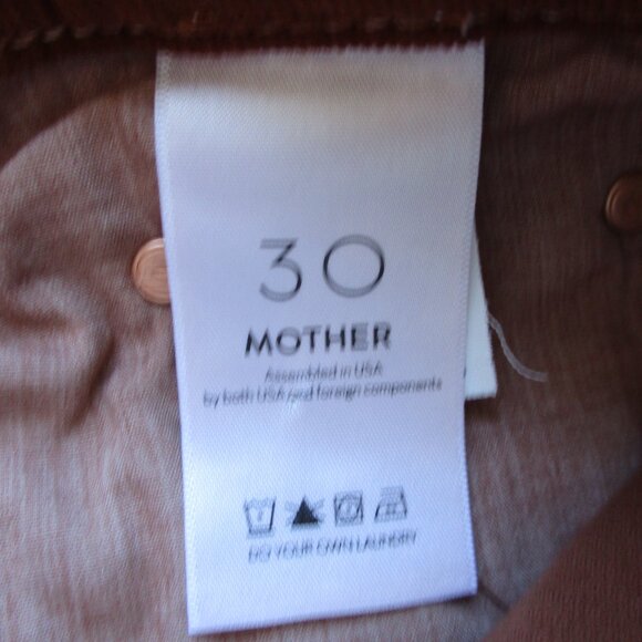 Mother Corduroy TOMCAT ANKLE Pants Women 30 Friar Brown Button Fly Stretch 31x28 - Picture 7 of 16